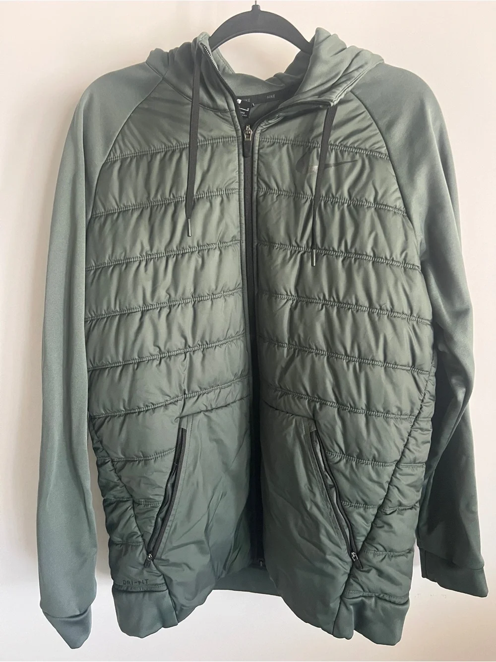 Women’s Nike Hooded Quilted Jacket - Sage Olive Green